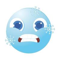 emoji de inverno frio de mídia social vetor