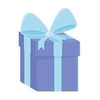 caixa de presente embrulhada em azul com ícone de arco surpresa vetor