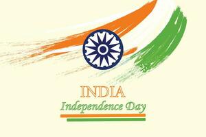 feliz independência dia do Índia com nacional bandeira em artístico mancha escova acidente vascular encefálico com ashoka chakra. vetor