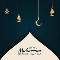 cartão de felicitações de ano novo islâmico, pôster. ilustração vetorial vetor