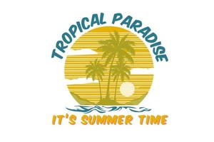 paraíso tropical, design de horário de verão vetor