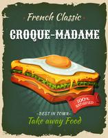Cartaz retro do sanduíche do francês do fast food vetor