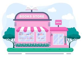 ilustração vetorial de livraria é um lugar para comprar livros ou ler vetor