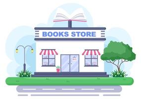 ilustração vetorial de livraria é um lugar para comprar livros ou ler vetor