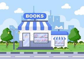 ilustração vetorial de livraria é um lugar para comprar livros ou ler vetor