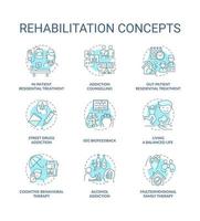 conjunto de ícones de conceito de reabilitação vetor