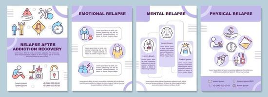 modelo de folheto de recaída após recuperação de dependência vetor
