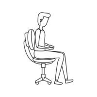 trabalhador elegante empresário sentado na cadeira do escritório vetor