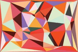 a abstrato pintura do triângulos dentro laranja, azul e vermelho vetor