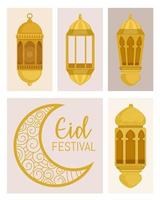 letras do festival eid vetor