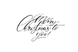 alegre Natal para você vetor escova rotulação. mão desenhado moderno escova caligrafia isolado em branco fundo. mivimalista Natal vetor tinta ilustração.