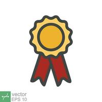 roseta medalha ícone. simples plano estilo. prêmio, fita, realização, distintivo, certificado conceito. vetor ilustração símbolo isolado em branco fundo. eps 10.