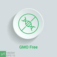 OGM livre ícone. não OGM adicionado produtos pacote rótulo Projeto modelo. vetor verde dna símbolo para OGM livre Comida símbolo isolado. eps 10.