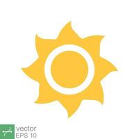 Sol ícone. simples plano estilo. natureza logotipo, contemporâneo, pôr do sol, verão conceito. vetor ilustração isolado em branco fundo. eps 10.