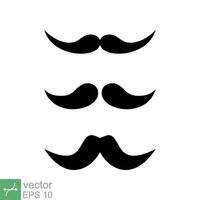 velho estilo bigodes ícone definir. simples plano estilo. desenho animado, pai, senhor, cavalheiro conceito. vetor ilustração isolado em branco fundo. eps 10.