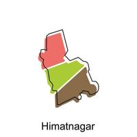 mapa do himatnagar moderno contorno, Alto detalhado vetor ilustração Projeto modelo, adequado para seu companhia