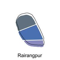 rairangpur cidade do Índia país mapa vetor ilustração Projeto modelo, vetor com esboço gráfico esboço estilo em branco fundo