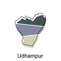udhampur mapa. vetor mapa do a Índia país. fronteiras do para seu infográfico. vetor ilustração Projeto modelo