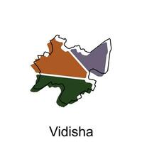 vidisha mapa. vetor mapa do a Índia país. fronteiras do para seu infográfico. vetor ilustração Projeto modelo