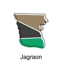 mapa do Jagraon cidade moderno simples geométrico, ilustração vetor Projeto modelo