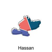 mapa do Hassan moderno contorno, Alto detalhado vetor ilustração Projeto modelo, adequado para seu companhia