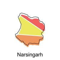 mapa do narsingarh vetor Projeto modelo, nacional fronteiras e importante cidades ilustração