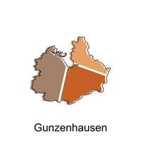 mapa cidade do gunzenhausen ilustração Projeto modelo, geométrico colorida moderno Projeto vetor