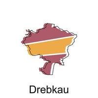 mapa do drebakau colorida geométrico esboço projeto, mundo mapa país vetor ilustração modelo