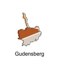 mapa cidade do gudensberg ilustração Projeto modelo, geométrico colorida moderno Projeto vetor