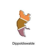 mapa do dippodiswalde nacional fronteiras, importante cidades, mundo mapa país vetor ilustração Projeto modelo