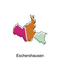 vetor mapa do eschershausen moderno contorno, Alto detalhado vetor ilustração Projeto modelo