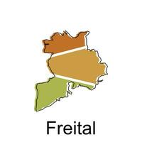 freital cidade do alemão mapa vetor ilustração, vetor modelo com esboço gráfico esboço estilo isolado em branco fundo