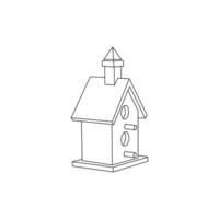 pássaro casa linha simplicidade ícone mobília e casa interior símbolo estoque vetor ilustração.