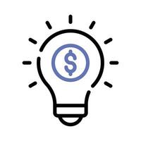 dólar dentro lâmpada representando Inovativa ideia, financeiro idéia ícone Projeto vetor