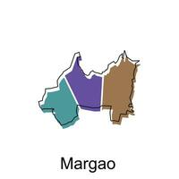 margao cidade do Índia país mapa vetor ilustração Projeto modelo, vetor com esboço gráfico esboço estilo em branco fundo