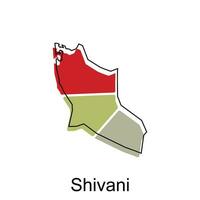 mapa do shivani colorida geométrico moderno contorno, Alto detalhado vetor ilustração vetor Projeto modelo, adequado para seu companhia