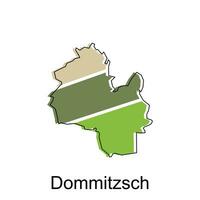 mapa do dommitzsch colorida geométrico esboço projeto, mundo mapa país vetor ilustração modelo
