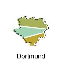 mapa do dortmund colorida geométrico esboço projeto, mundo mapa país vetor ilustração modelo