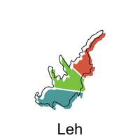 mapa do leh vetor modelo com contorno, gráfico esboço estilo isolado em branco fundo