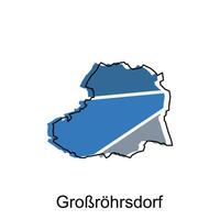 mapa do grobrohrsdorf geométrico vetor Projeto modelo, nacional fronteiras e importante cidades ilustração