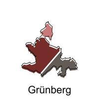 mapa do grunberg geométrico vetor Projeto modelo, nacional fronteiras e importante cidades ilustração