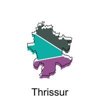 Thrissur mapa. vetor mapa do a Índia país. fronteiras do para seu infográfico. vetor ilustração Projeto modelo