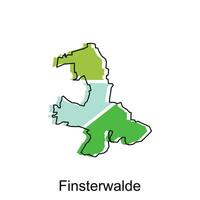 Finsterwalde cidade do alemão mapa vetor ilustração, vetor modelo com esboço gráfico esboço estilo isolado em branco fundo