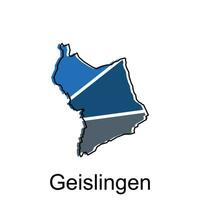 mapa do geislingen Projeto modelo, geométrico com esboço ilustração Projeto vetor