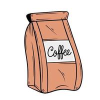 doodle de saco de café vetor