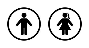 em pé masculino e fêmea placa ícone vetor. homem e mulher porta símbolo vetor