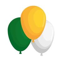 cores da bandeira da irlanda em balões de hélio vetor