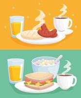 desenho de vetor de coleção de símbolo de café da manhã