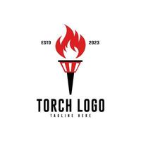 fogo tocha logotipo vetor retro Projeto