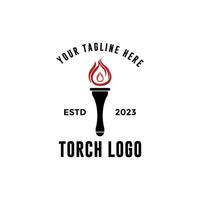 fogo tocha logotipo vetor retro Projeto